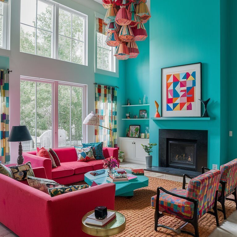 Vibrant Color Living Room