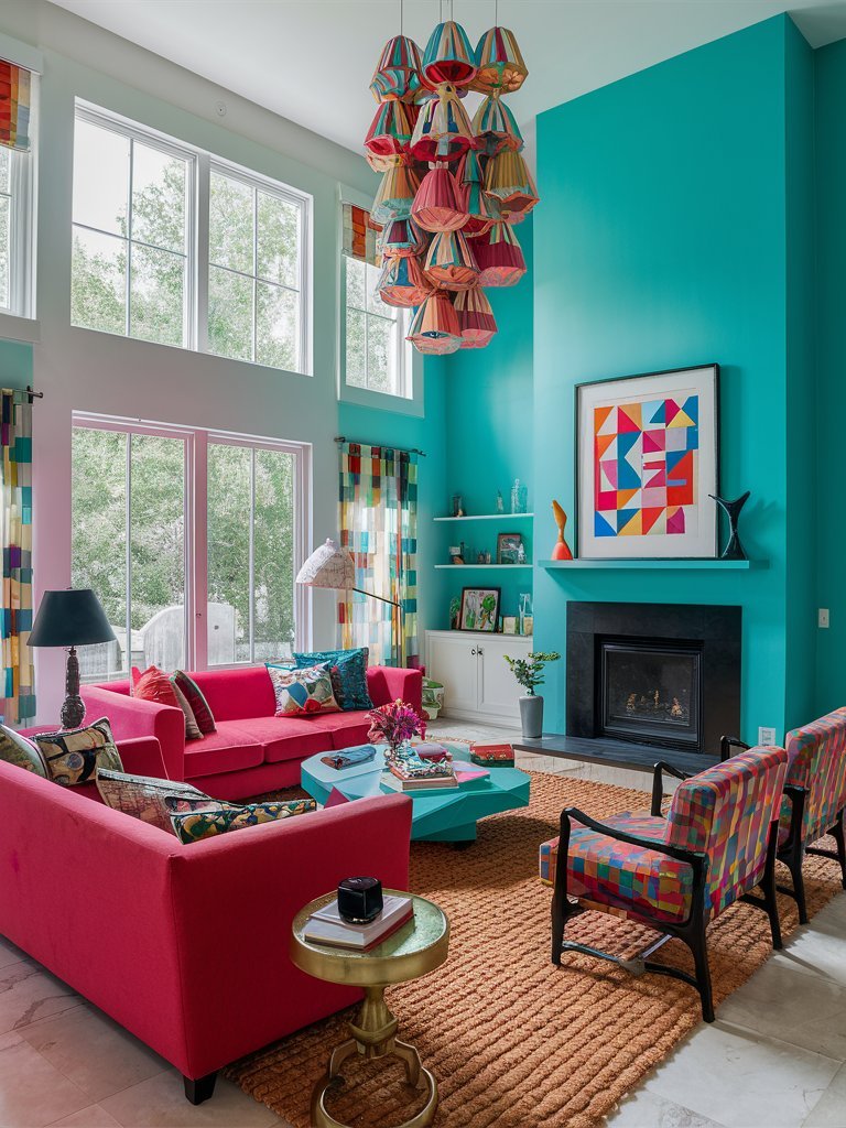 Vibrant Color Living Room