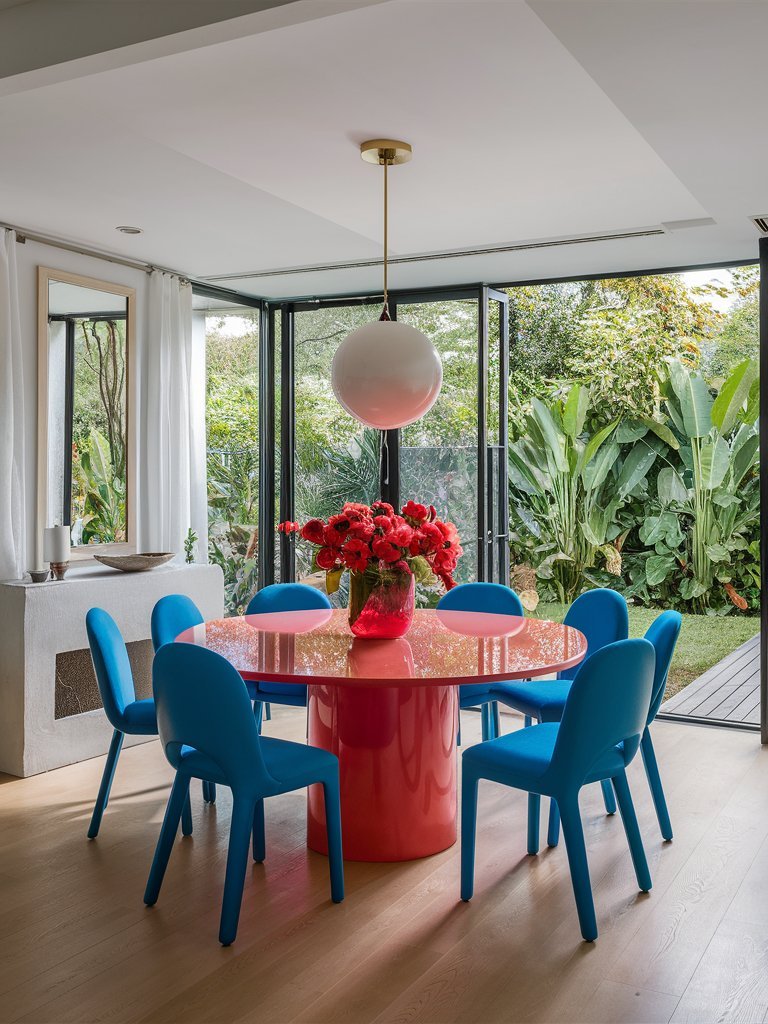 Vibrant Color Dining Room