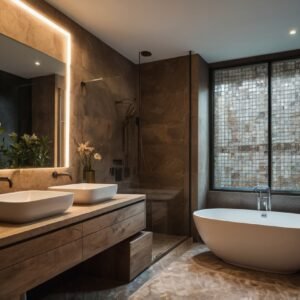 Earthy Tone Bathroom