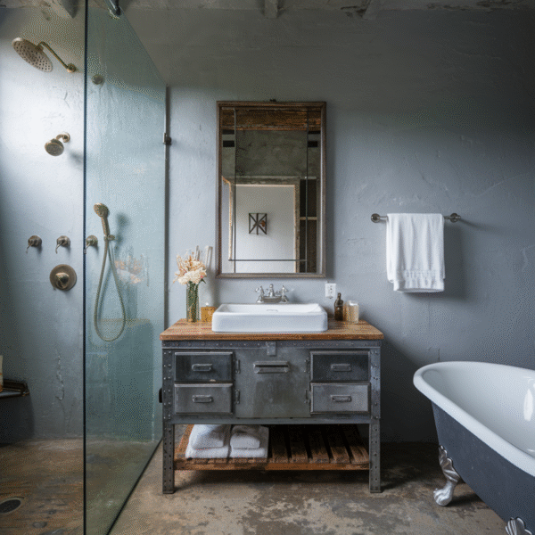 24 Industrial Bathroom Inspirations for a&hellip;