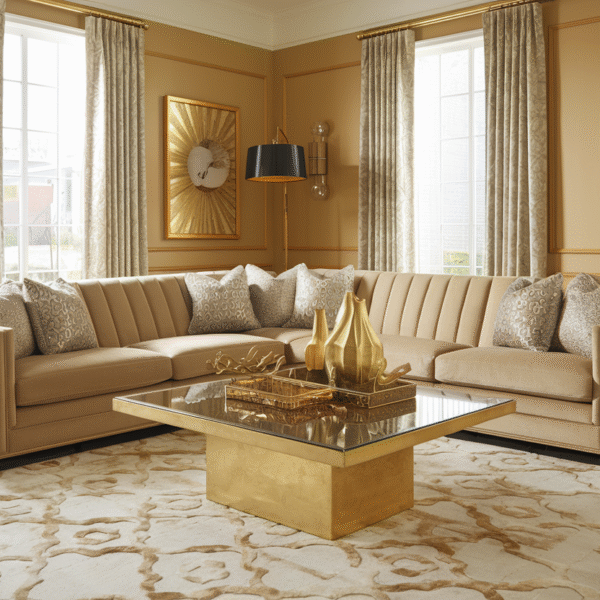 37 Dazzling Gold Living Room Designs&hellip;