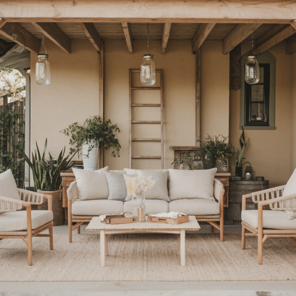35 Cozy Farmhouse Patio Ideas to&hellip;