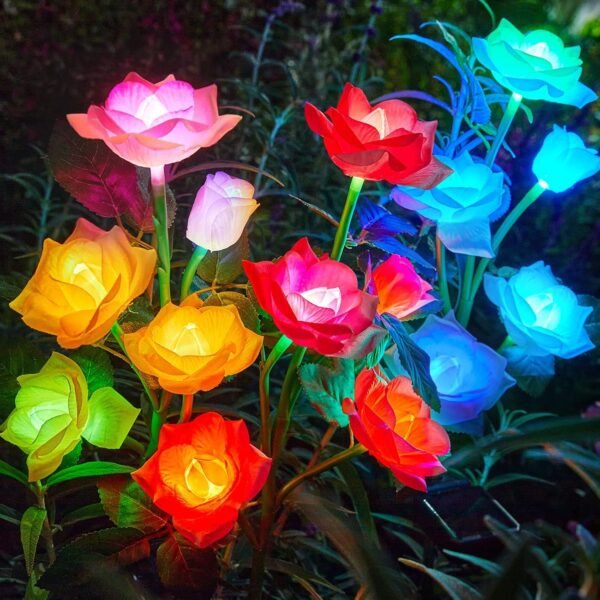 Color-Changing Solar Rose Garden Lights :…