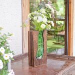 Farmhouse Wood and Glass Inlay Vase