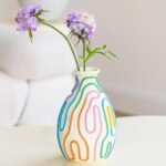 Unique Colored Lines Flower Vase
