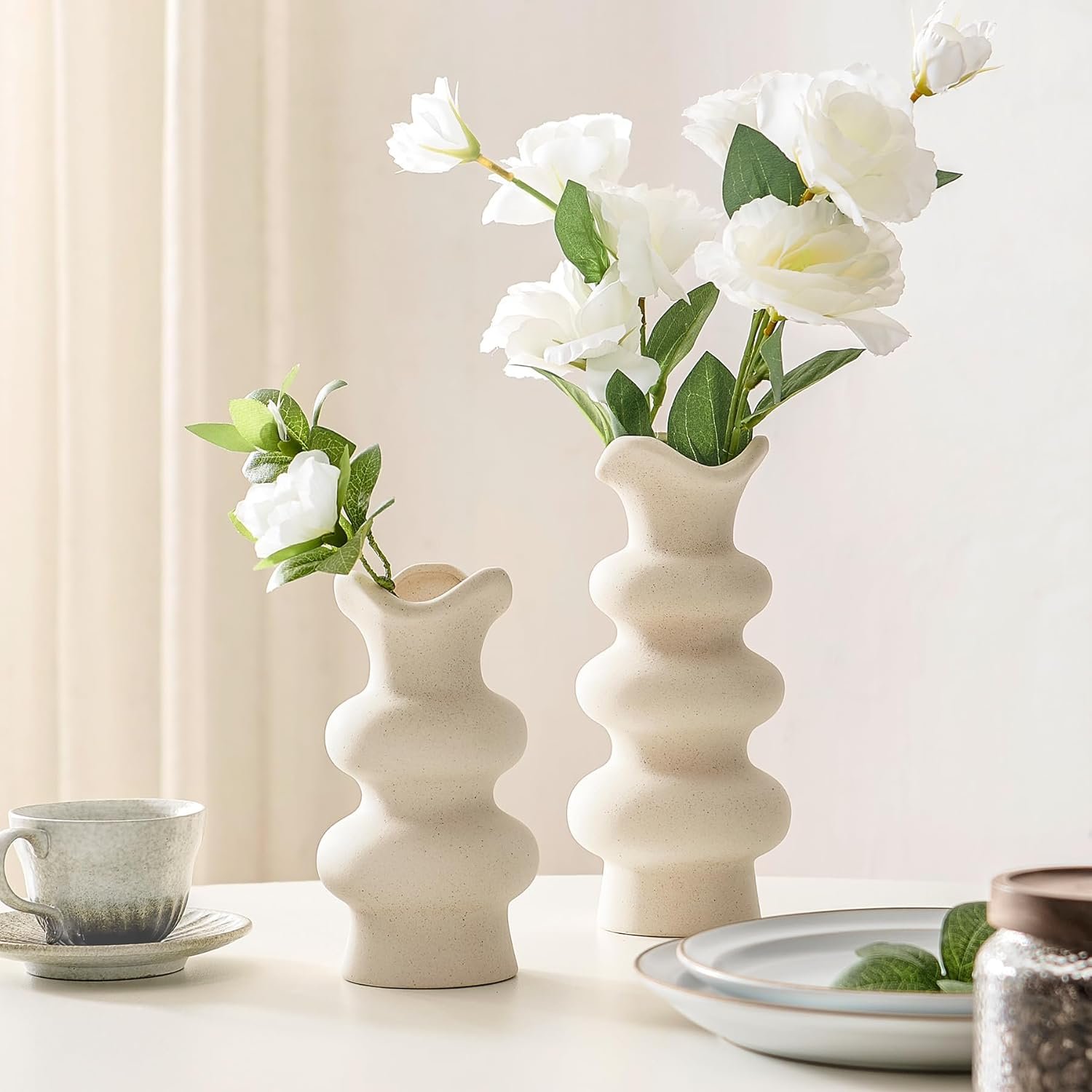 Cream Ceramic Vases