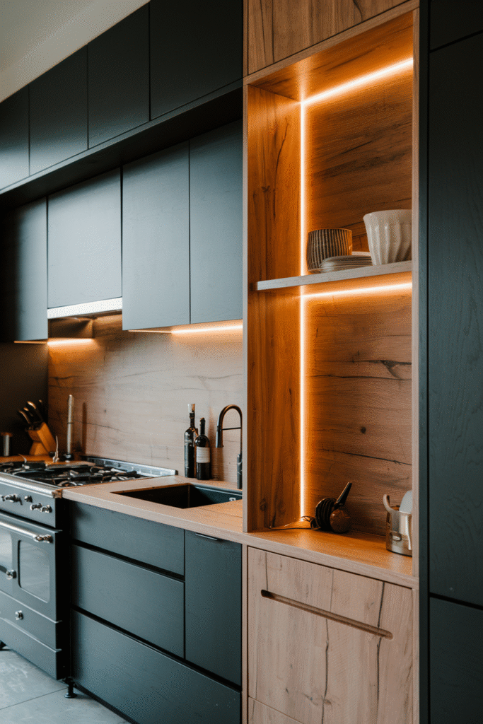 34 Black and Oak Kitchen Designs That Blend Warmth and Style – Saca Home