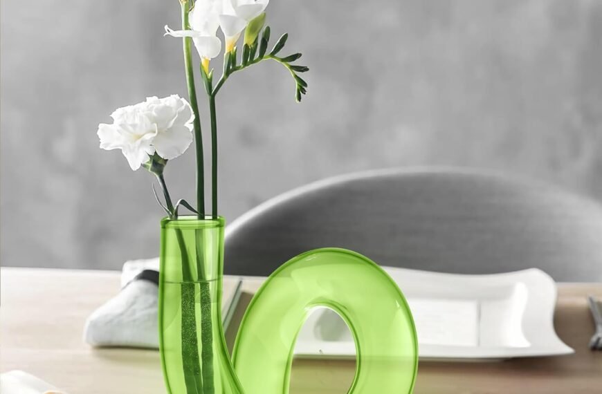Small Green Glass Flower Vase