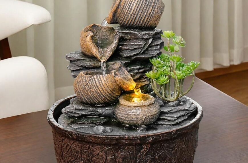 Pottery Rock Tabletop Fountain