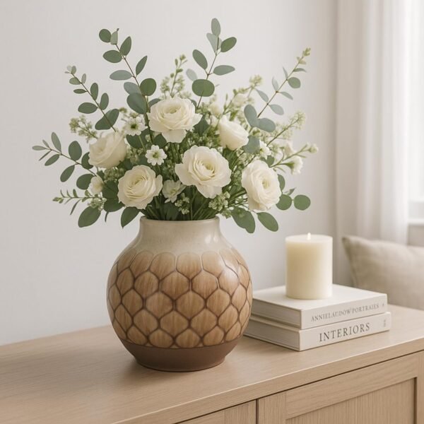 Elegant Brown Ceramic Vase : A&hellip;