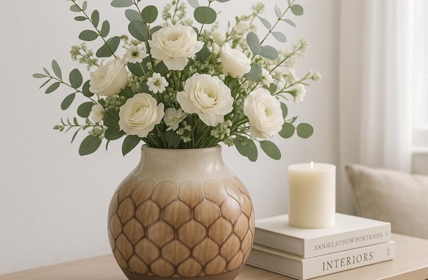 Elegant Brown Ceramic Vase