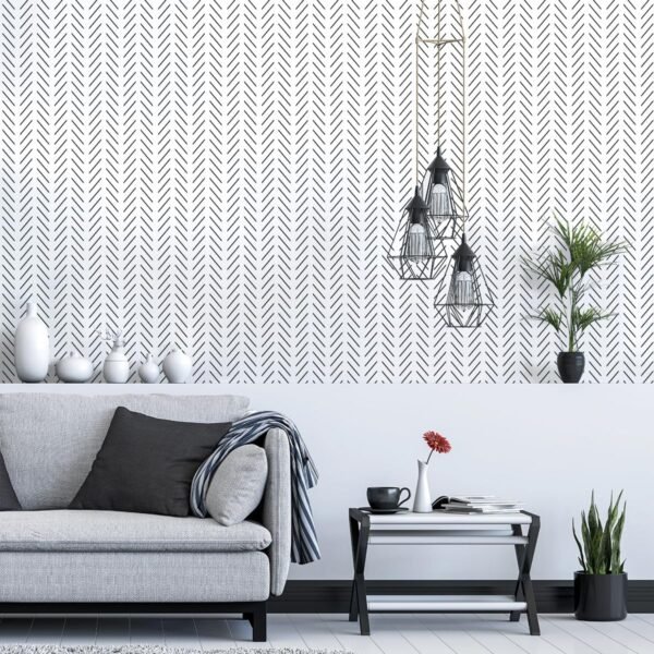 Modern Herringbone Wallpaper : A Bold…