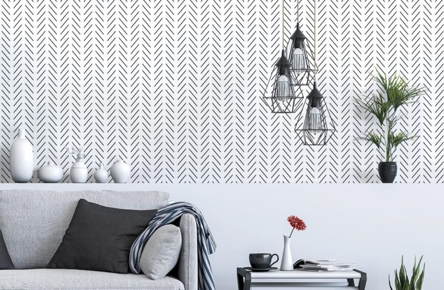 Modern Herringbone Wallpaper