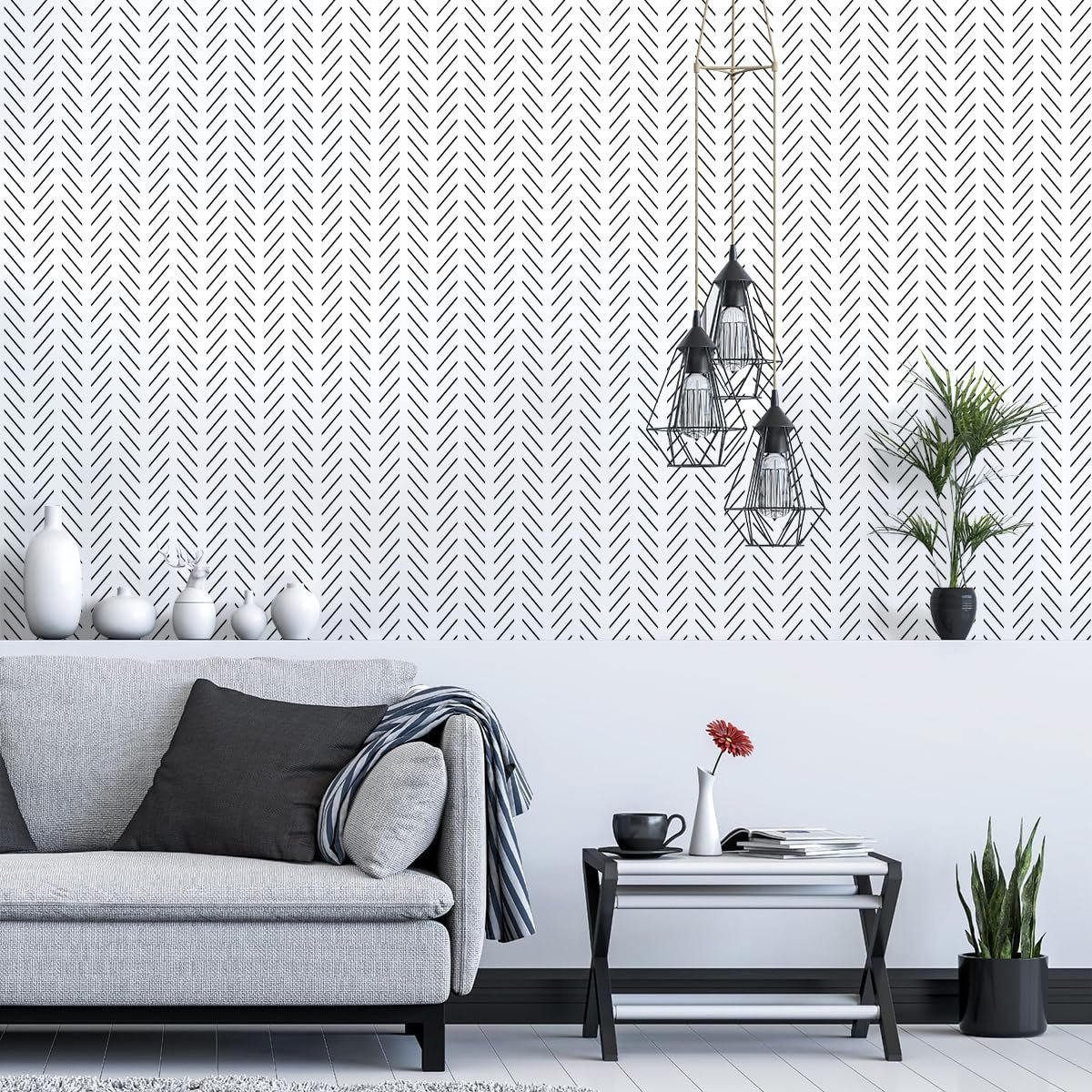 Modern Herringbone Wallpaper