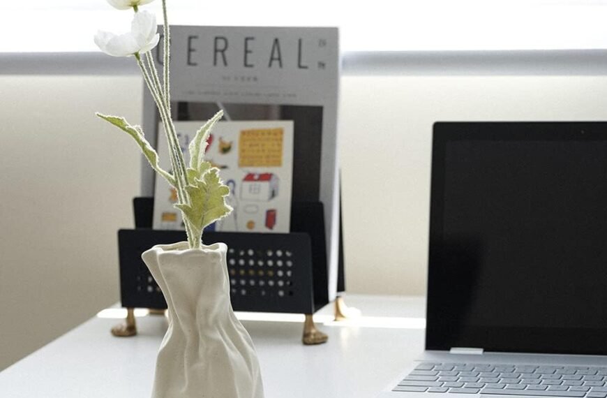 Matte Crème Paper Bag Ceramic Vase