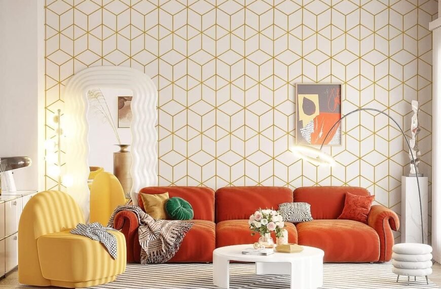 Elegant Gold Geometric Wallpaper