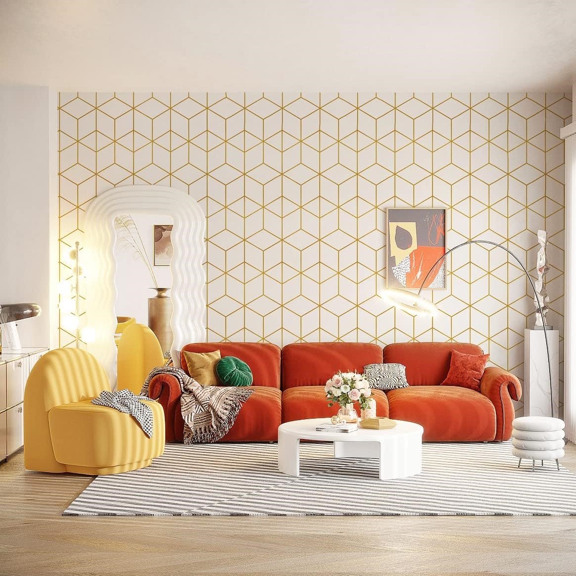 Elegant Gold Geometric Wallpaper