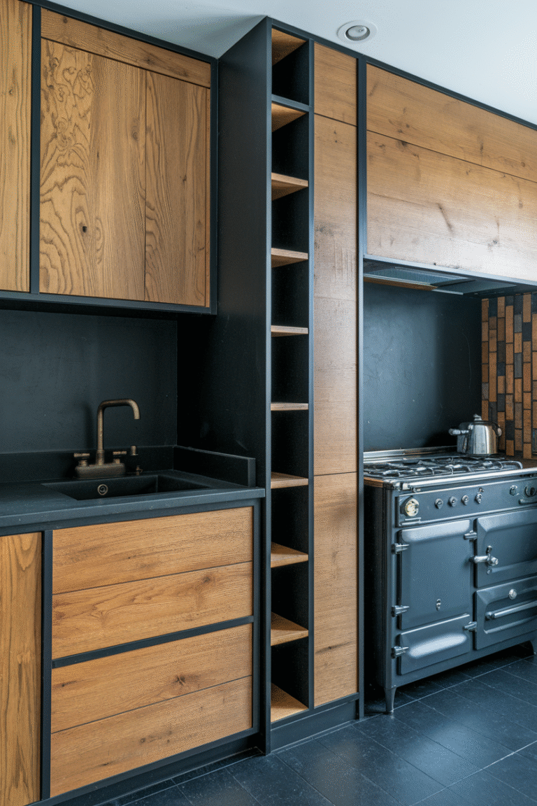 34 Black and Oak Kitchen Designs That Blend Warmth and Style – Saca Home