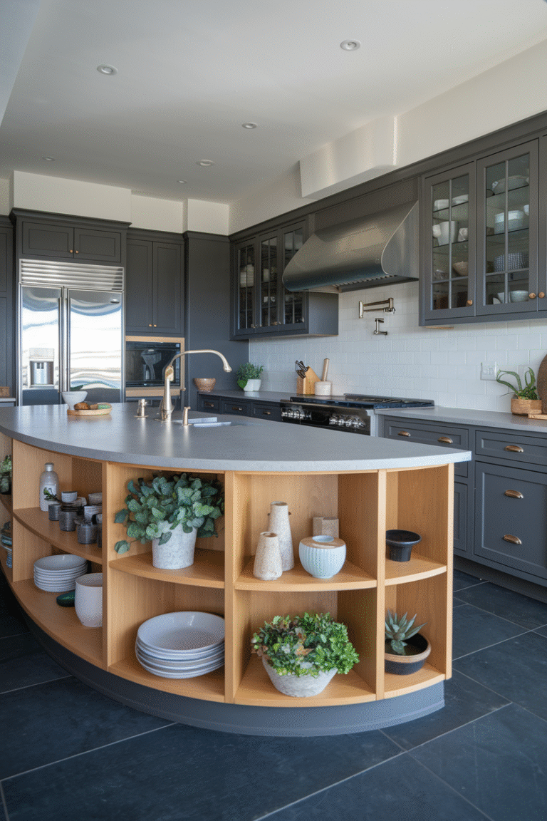 30 Stylish Curved Kitchen Island Designs for a Sophisticated Touch ...