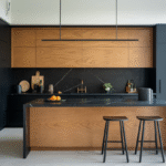 Black and Oak Kitchen