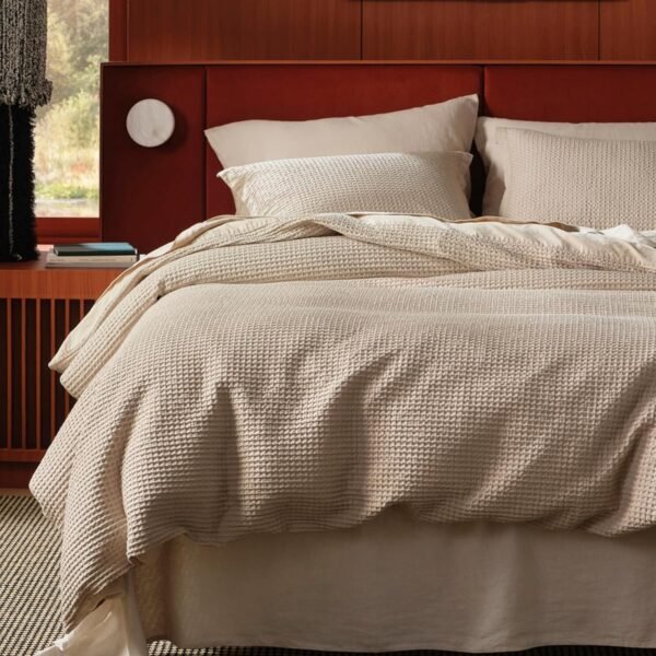 The Khaki Cotton Waffle Weave Duvet&hellip;