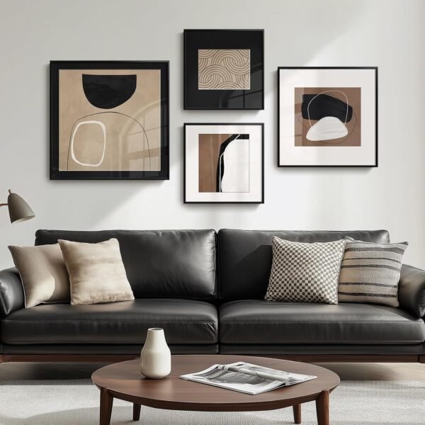 Large Black and Brown Geometric Wall…