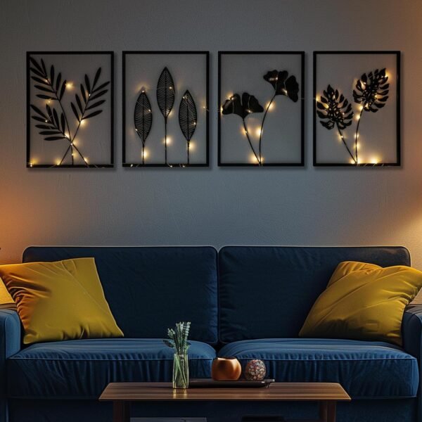 Modern Black Metal Wall Art with&hellip;