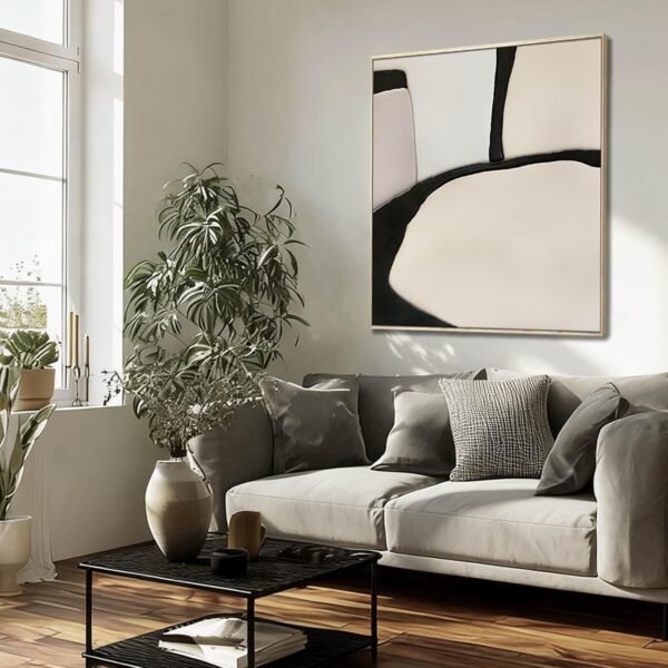 Statement Black Line Art Canvas Art…