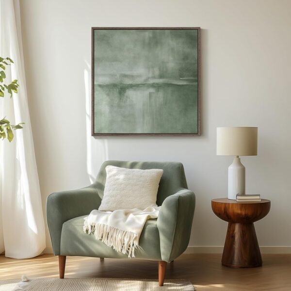 Framed Sage Green Abstract Wall Art…
