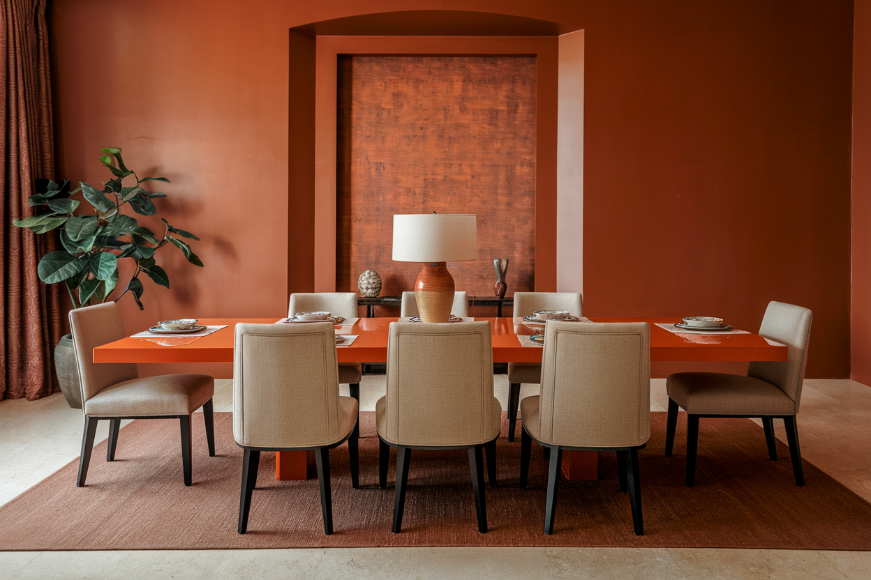 Orange Dining Room