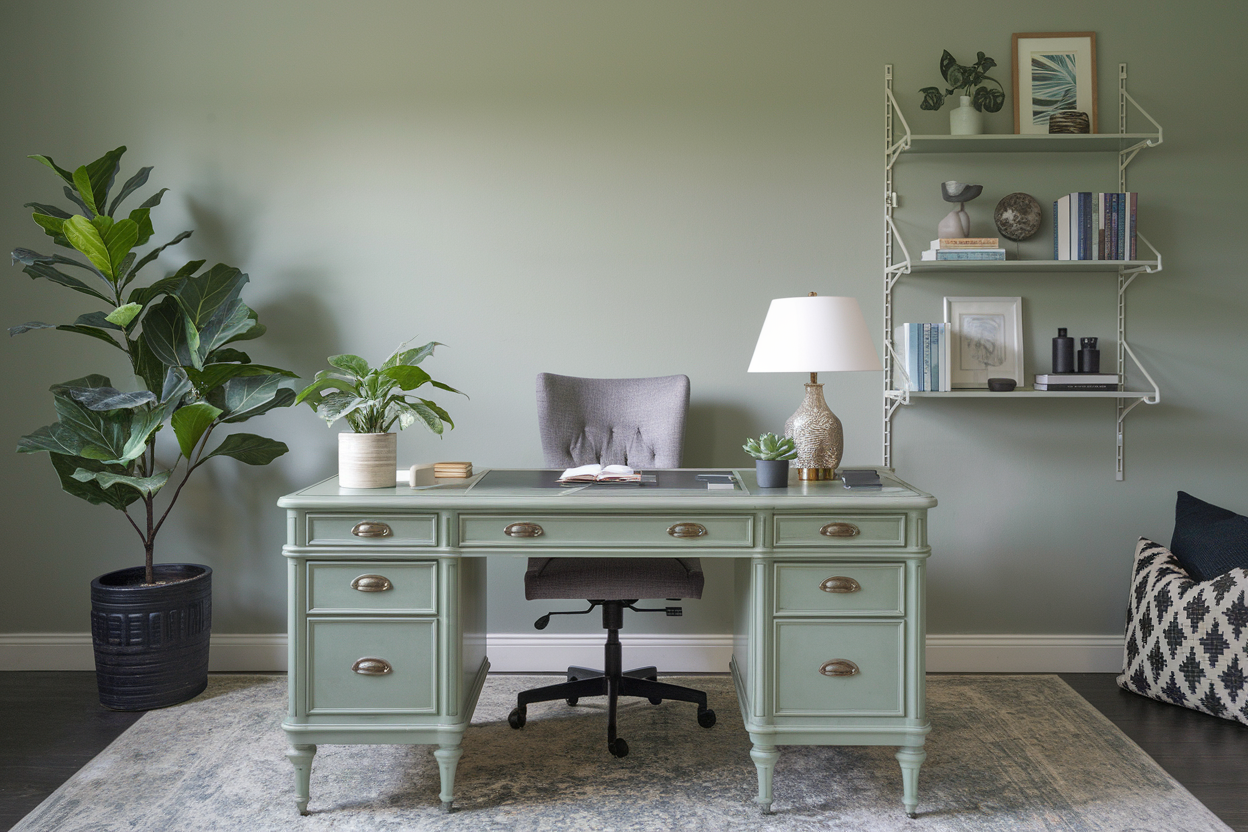 Sage Green Home Office