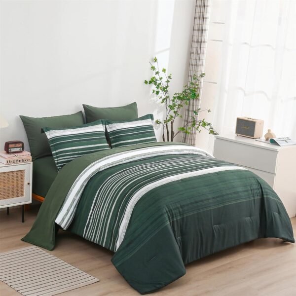 5-Piece Twin Bed-in-a-Bag Stripe Comforter Set&hellip;