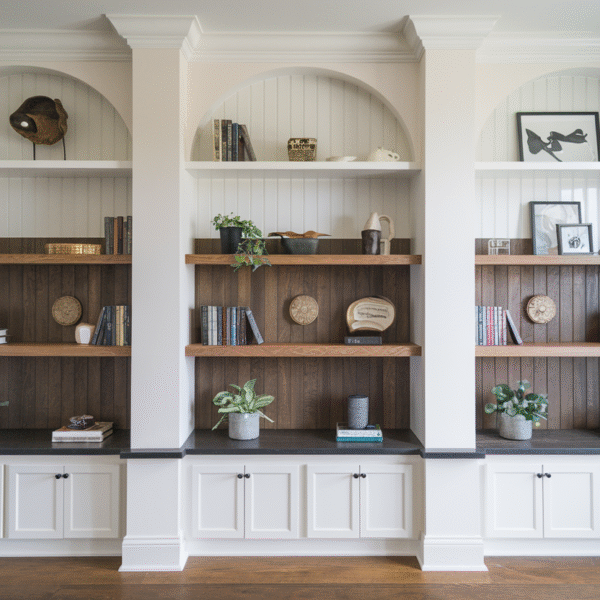 22 Rustic Built-In Shelving Ideas with&hellip;