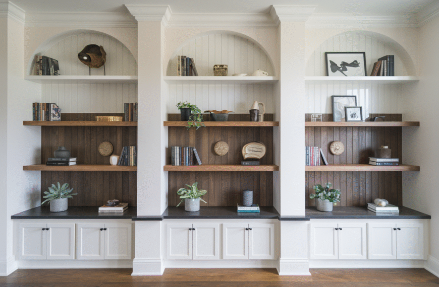 Rustic Built-In Shelving