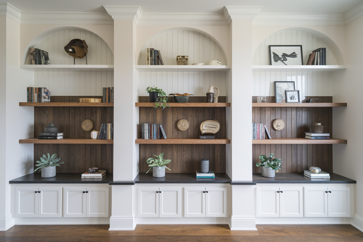 Rustic Built-In Shelving