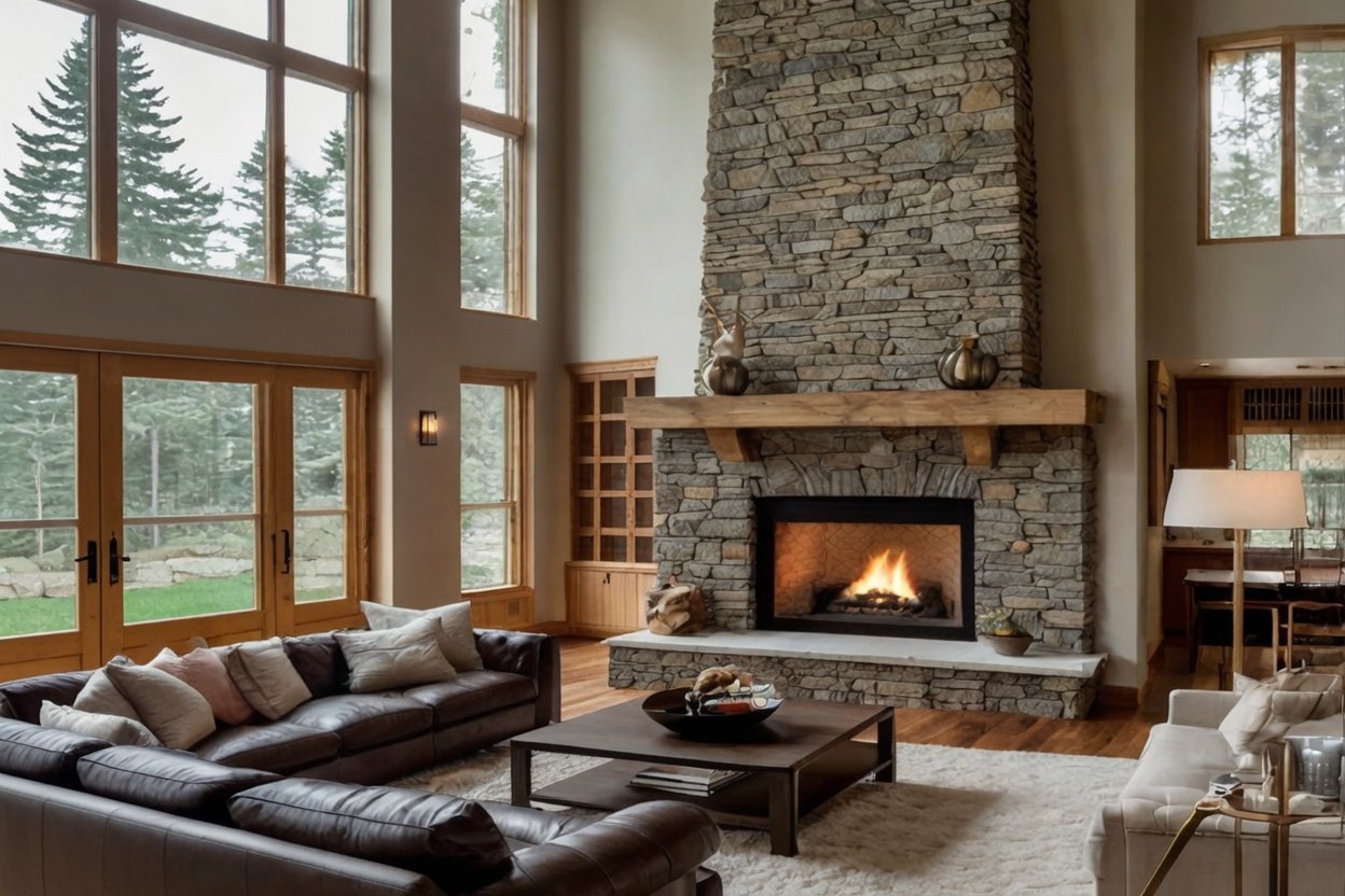 Stone Fireplace